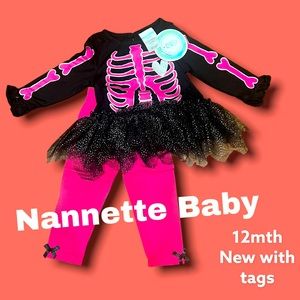 Nannette baby NWT 2 piece Halloween outfit 12mth tutu